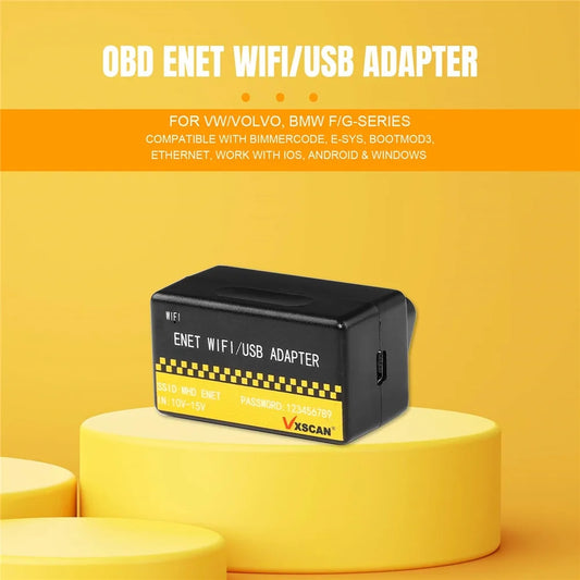 OBD ENET WIFI/USB Adapter DOIP For VW/VOLVO BMW F/G-series Compatible with BimmerCode E-SYS Bootmod3 Ethernet